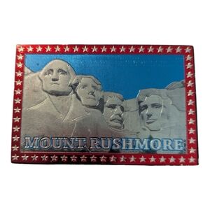 Vintage Patriotic Chunky Metal Mount Rushmore South Dakota Fridge Magnet 3"